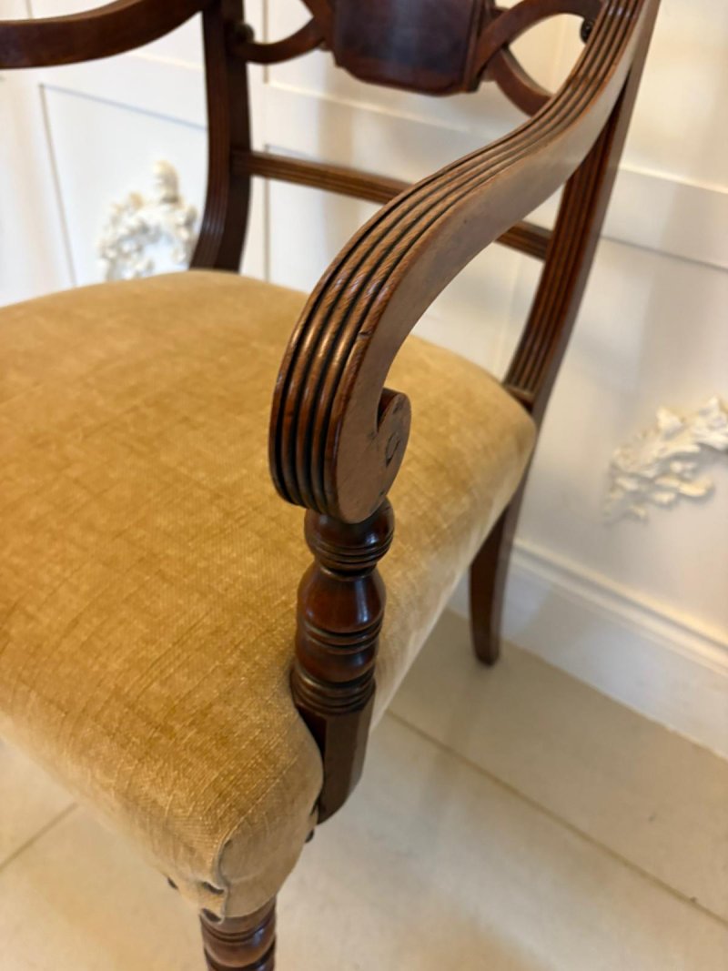 Fine Pair of Antique George III Quality Mahogany Desk/Carver Chairs